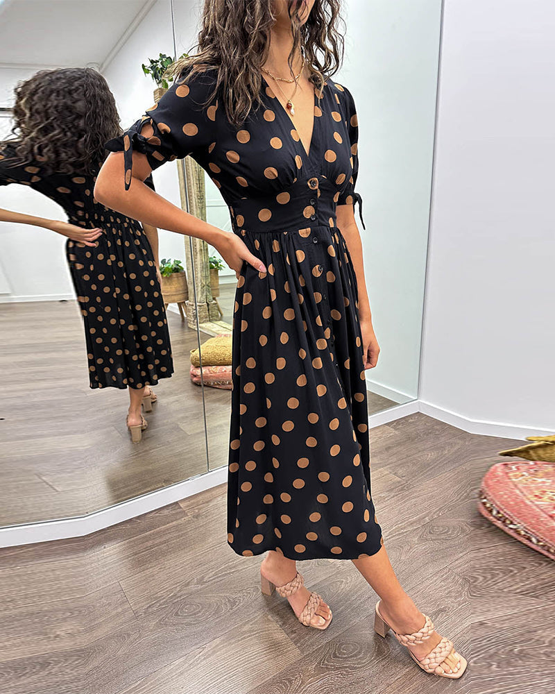 Montrea - Elegant Polka Dot Dress