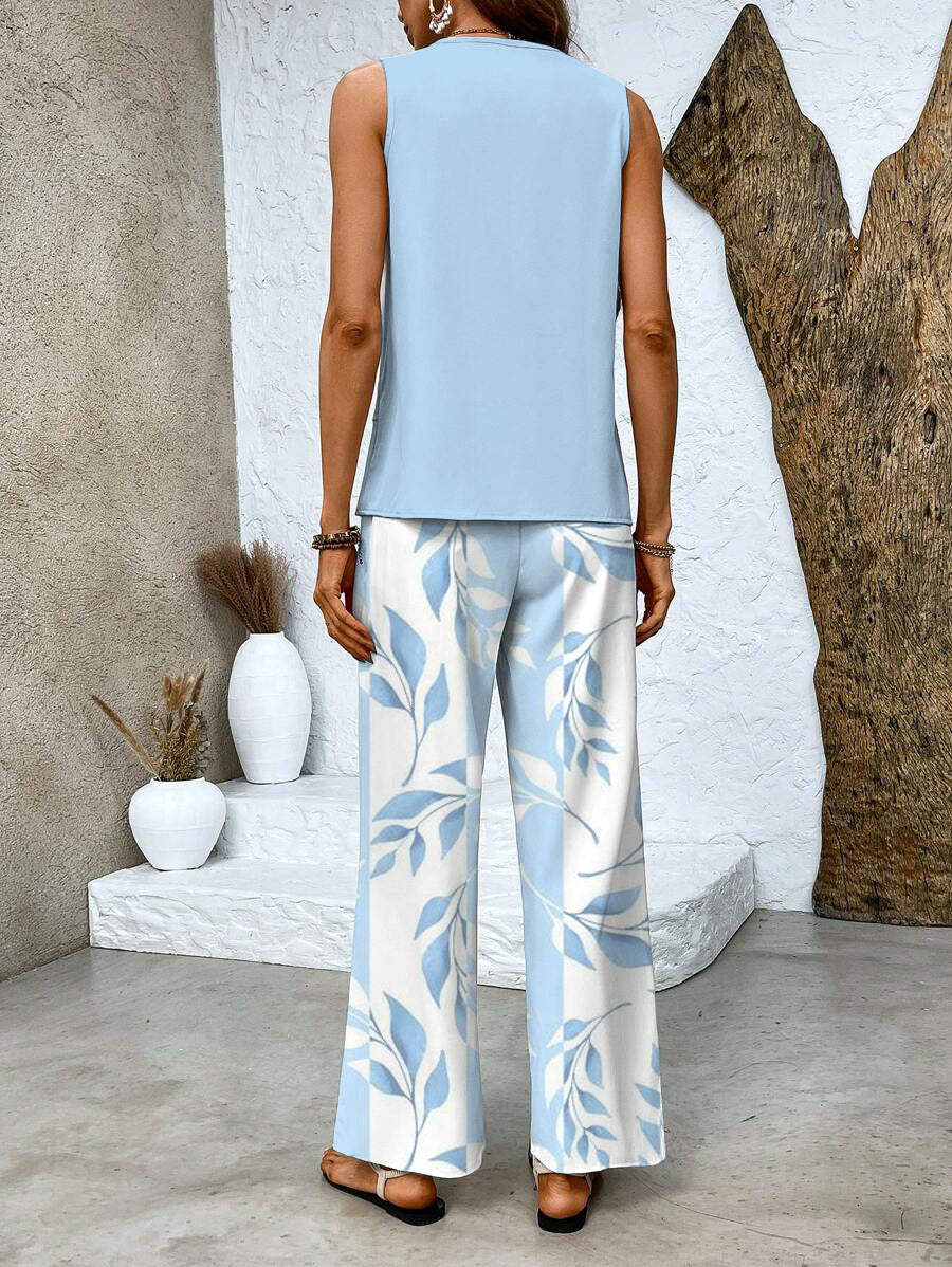 Jade - Chic Summer Set – Sleeveless Top & Wide Leg Pants