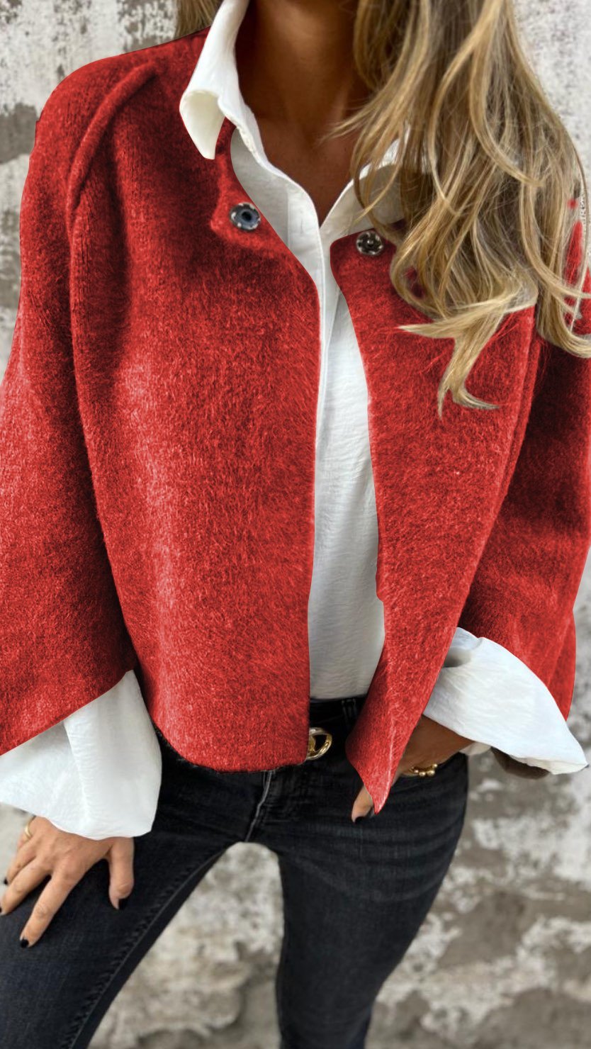 Bea – Women's Coat with Round Neck and Long Sleeves