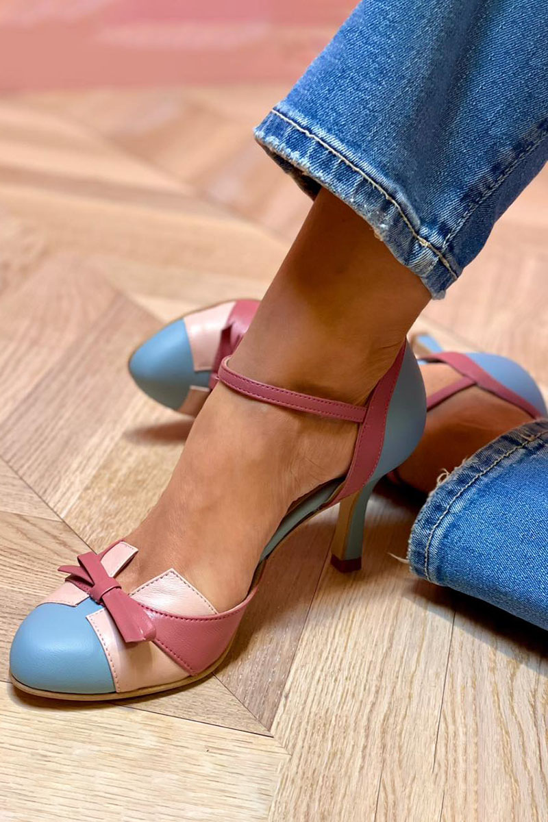 Bellarosa | Colorful sandals with knots and straps, with a round toe