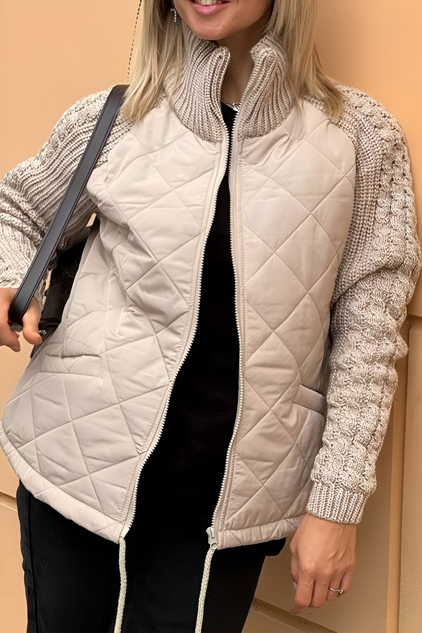 Johanna - Patchwork Knit Zip Jacket