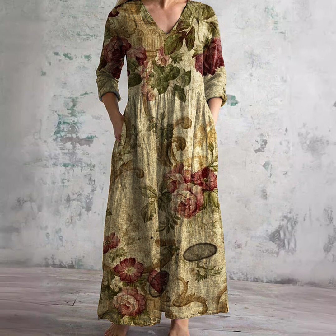 Glenda – V-Neck Floral Summer Dress