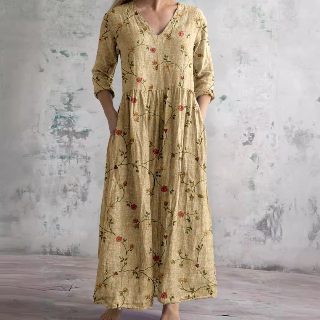 Glenda – V-Neck Floral Summer Dress