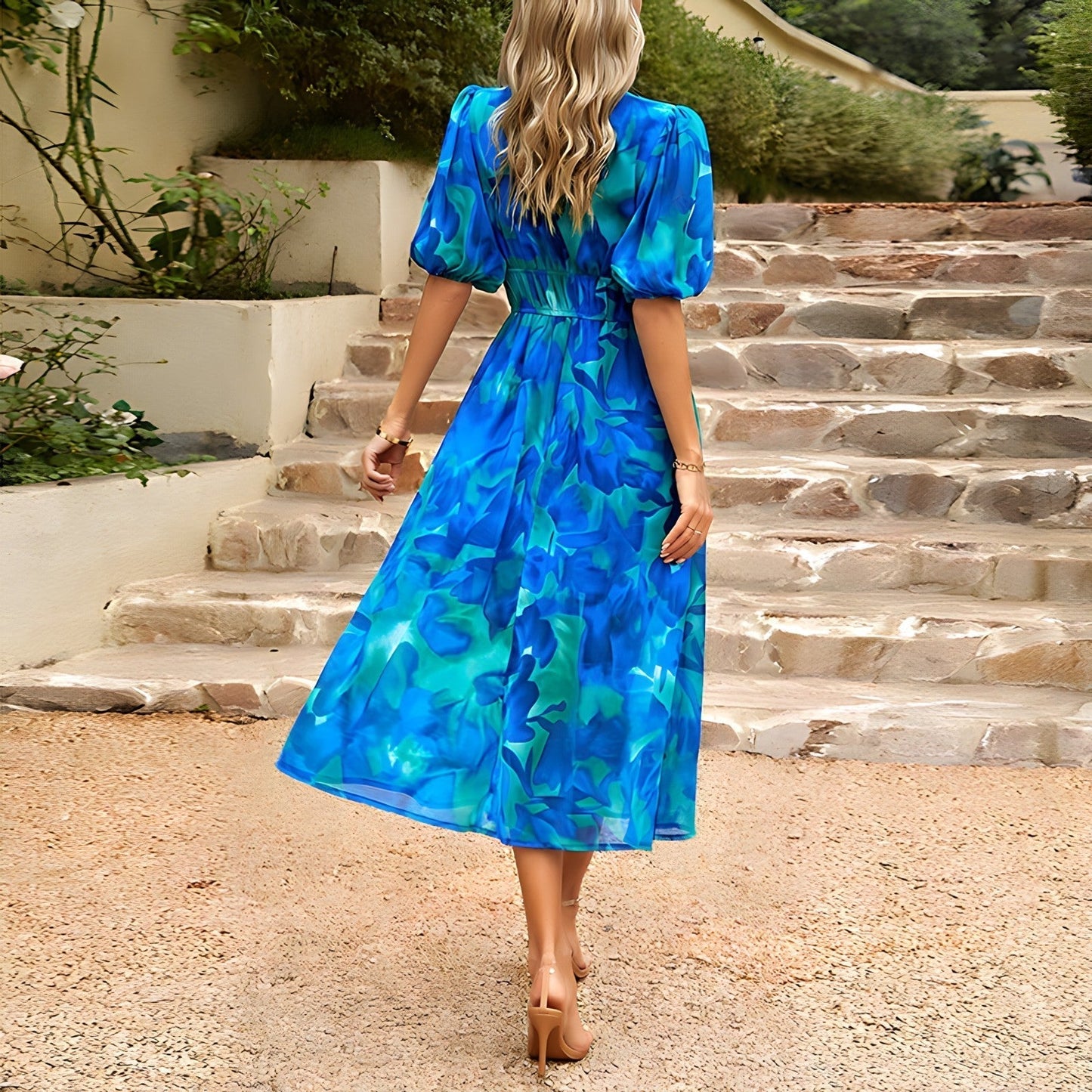 Isolde – V-Neck Midi Dress