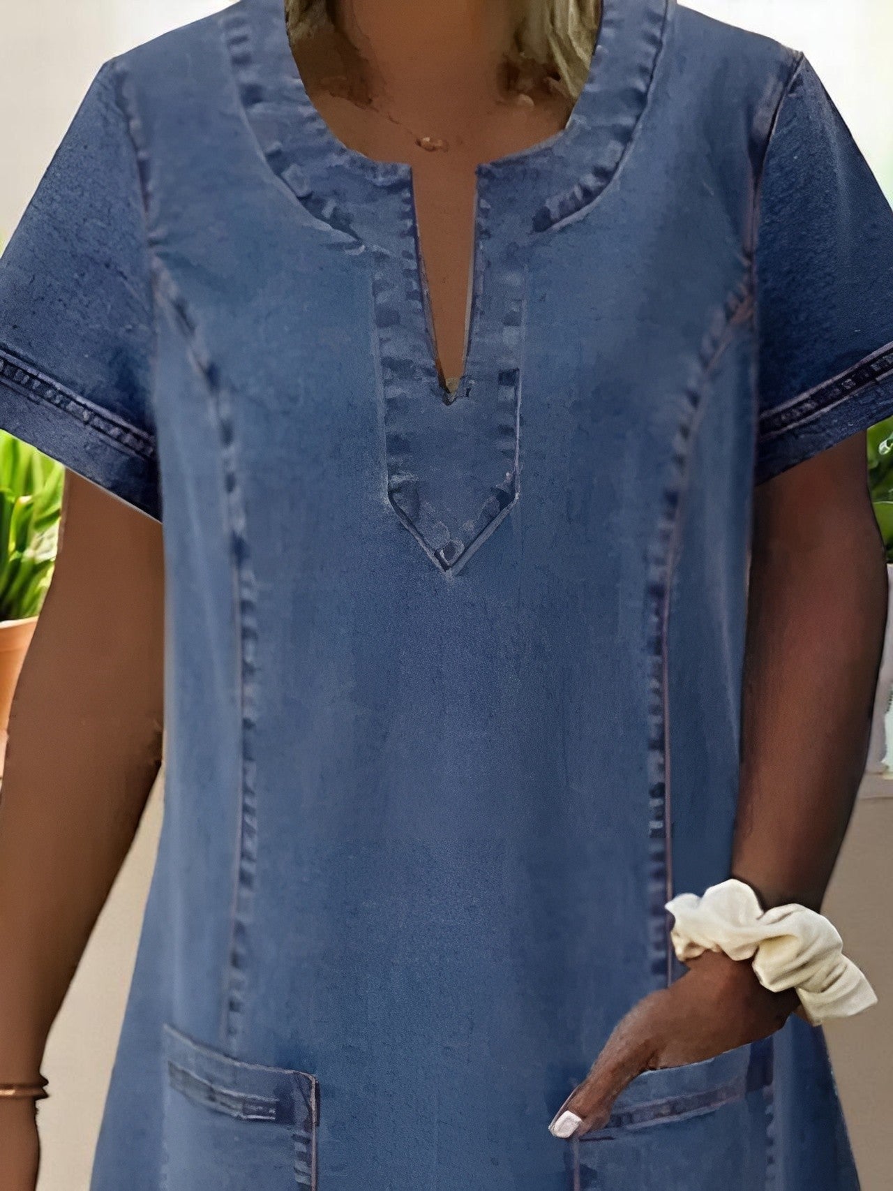Ivy – Soft Denim Pocket Dress
