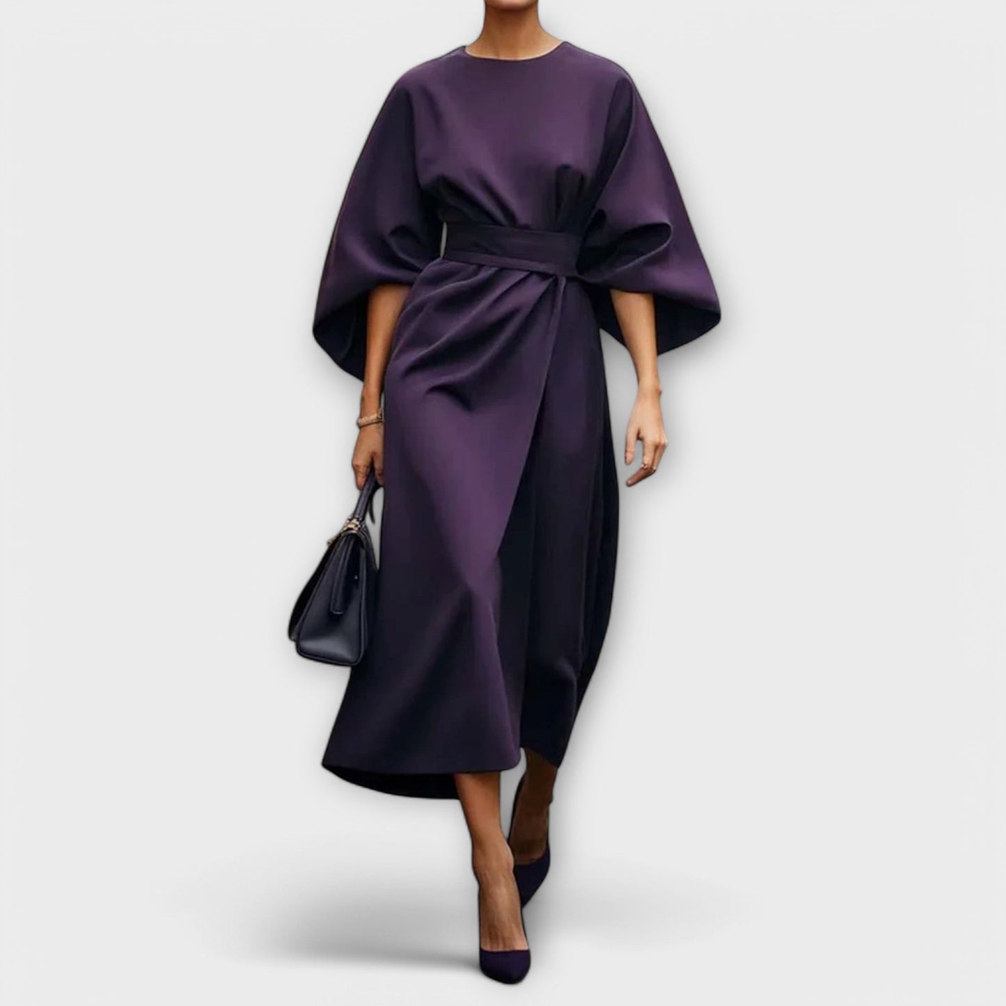Soraya – Elegant Dress with Sleeves and Belt