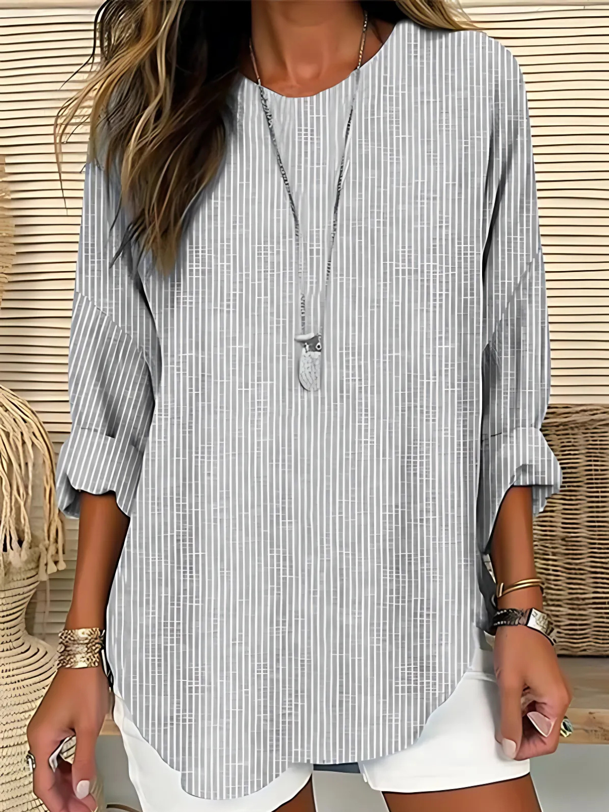 Rhea – Trendy Striped Blouse