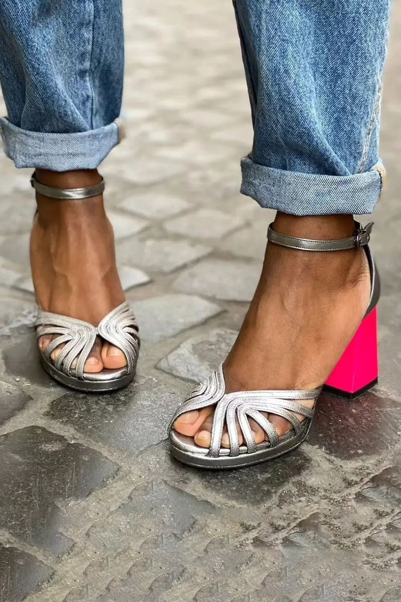 Seraphina™ | Shiny Block Heel Sandals