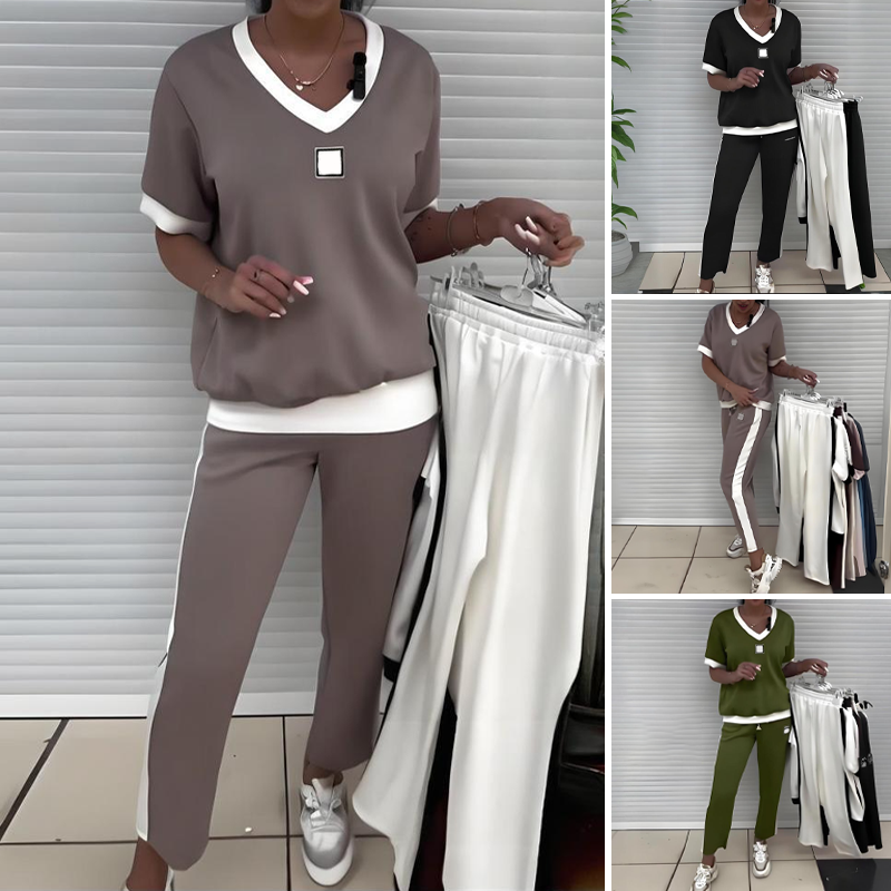 Euphrasie – Casual V-Neck Set