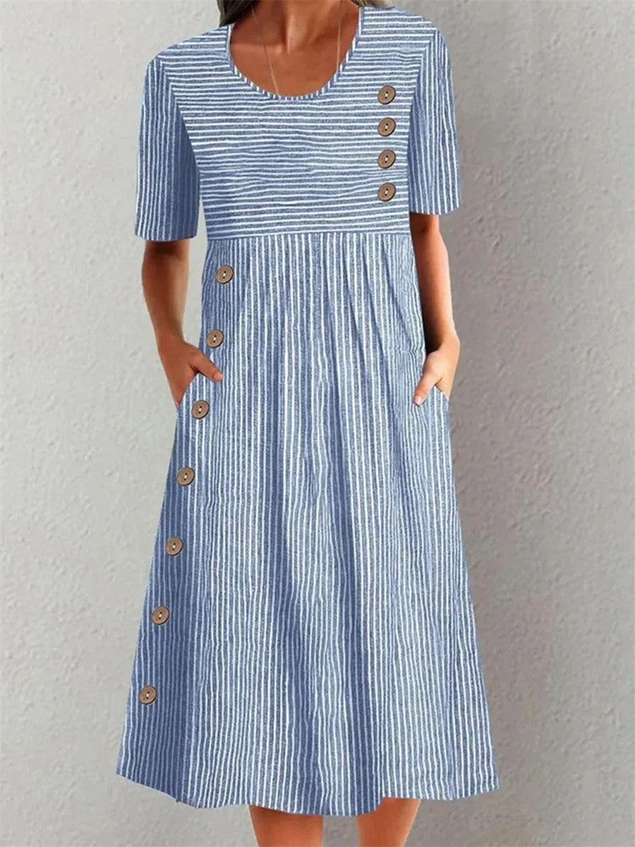Lenna – Striped Midi Dress