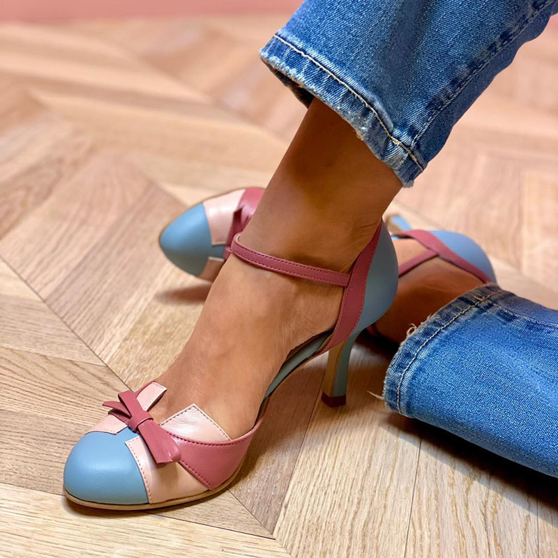 Bellarosa | Colorful sandals with knots and straps, with a round toe