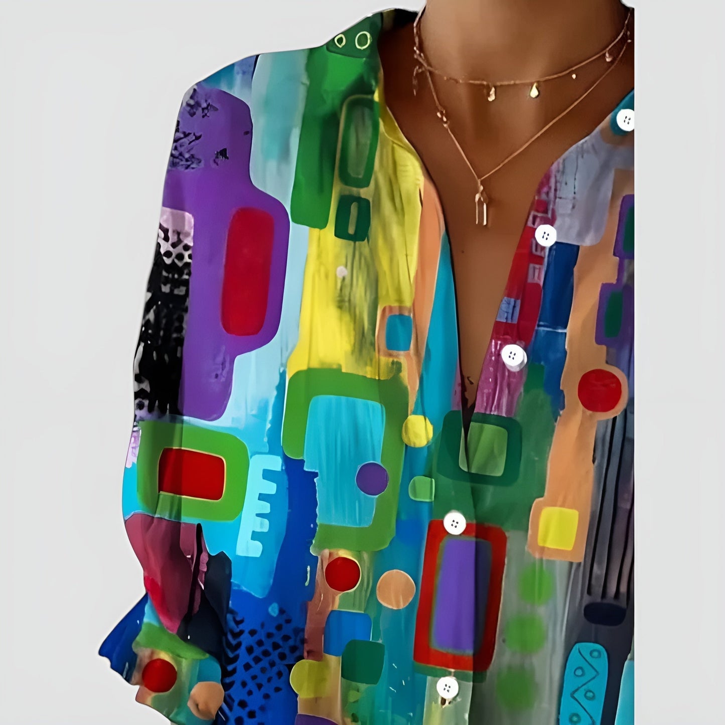 Noraya – Geometric Pattern Blouse