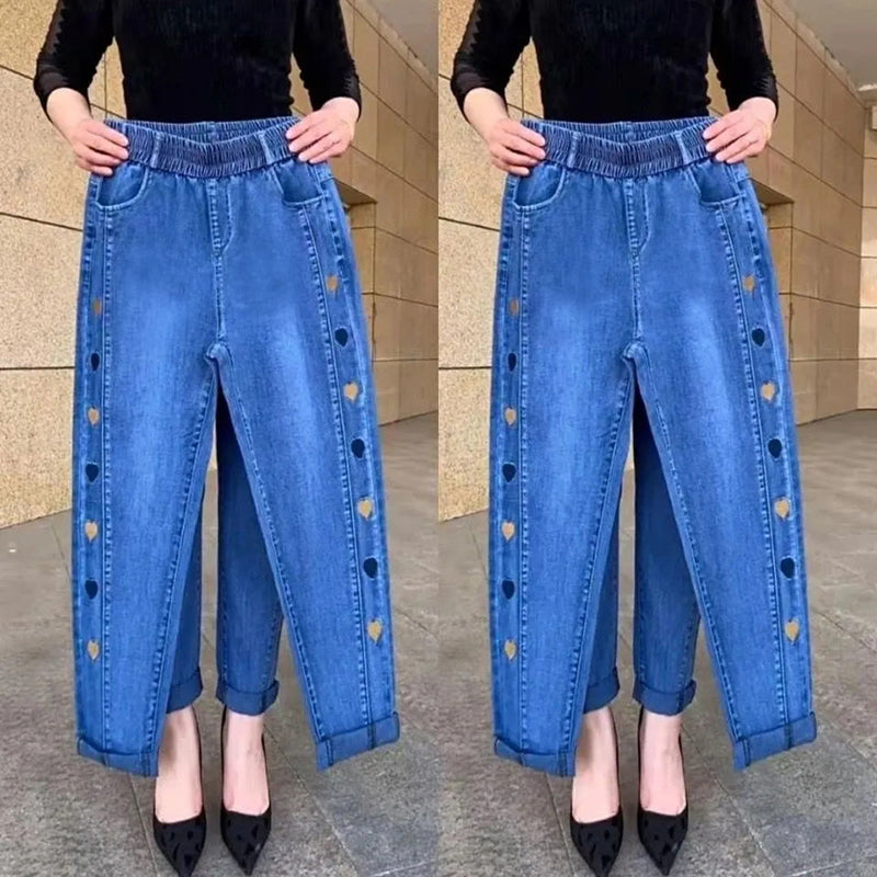 Cassie – Heart Embroidered Pants