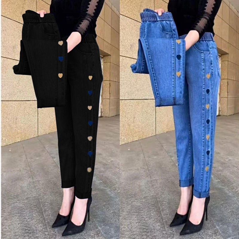 Cassie – Heart Embroidered Pants