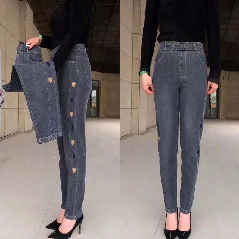 Cassie – Heart Embroidered Pants
