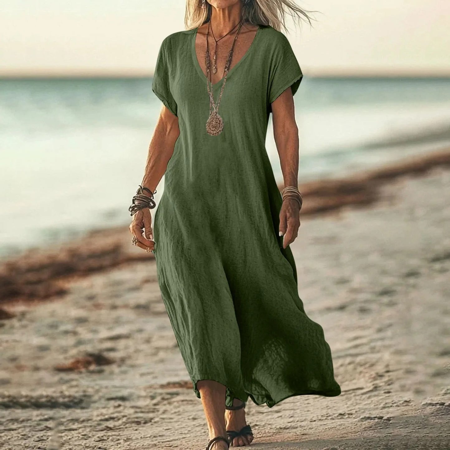 Colette – Relaxed V-Neck Maxi Dress