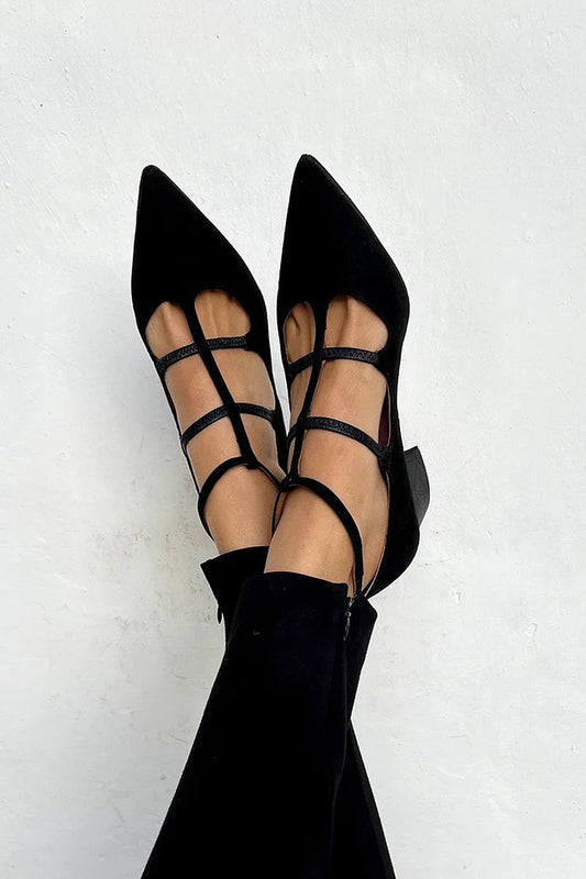 Giada™ | Pointed Heeled Shoe with Crossed Straps