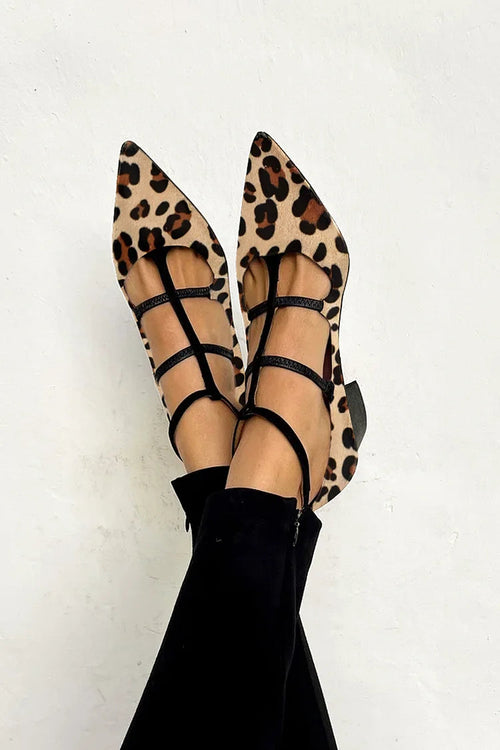 Ludovica™ | Ballerinas with Animal Print and Fine Straps