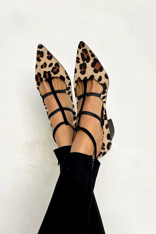 Ludovica™ | Ballerinas with Animal Print and Fine Straps