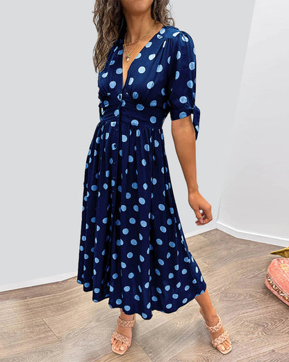 Montrea - Elegant Polka Dot Dress