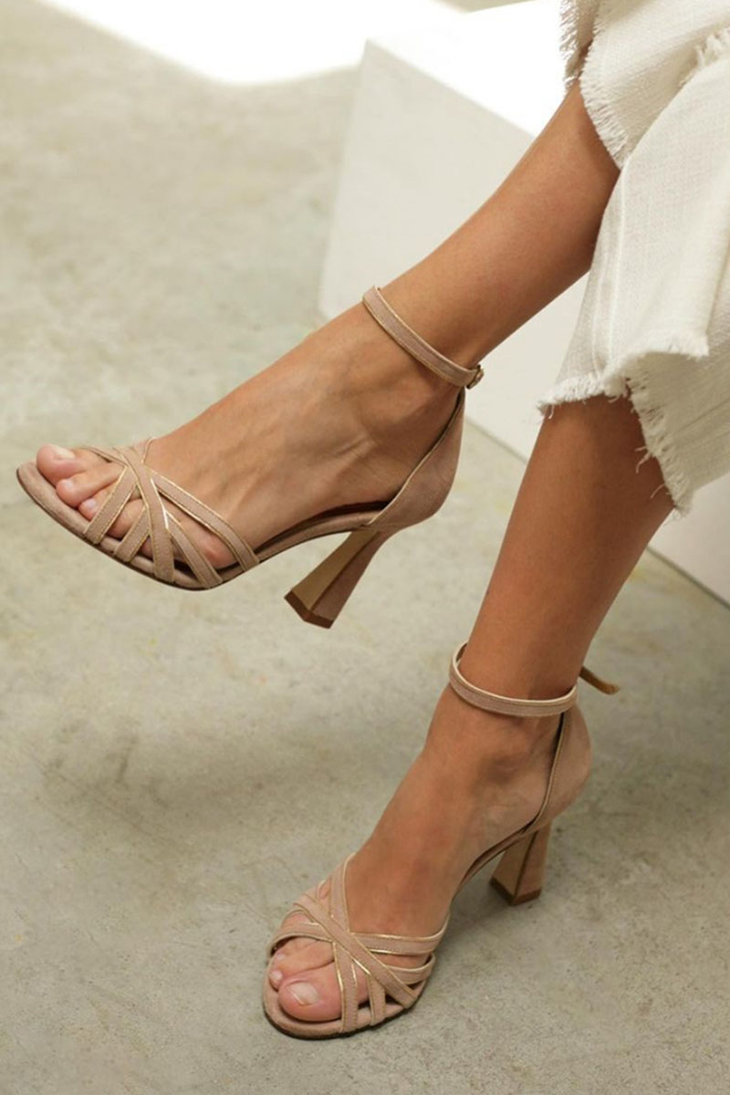 Elviera™ | Patchwork Sandals with Round Toe and Narrow Heel