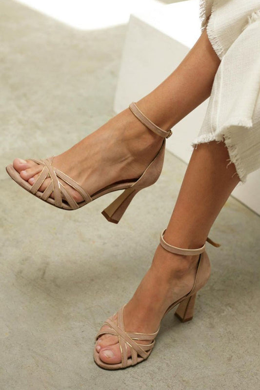 Elviera™ | Patchwork Sandals with Round Toe and Narrow Heel