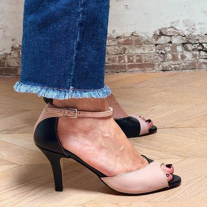 Noirella™ | Mid-Heel Shoes with Ankle Strap