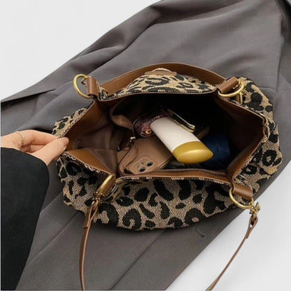 Alizee - Leopard Print Canvas Shopping Bag