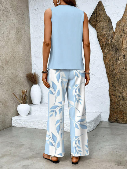 Jade - Chic Summer Set – Sleeveless Top & Wide Leg Pants