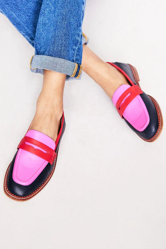 Lunessa | Black Moccasins with Colorful Accent