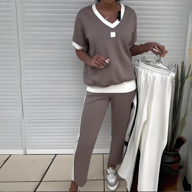 Euphrasie – Casual V-Neck Set