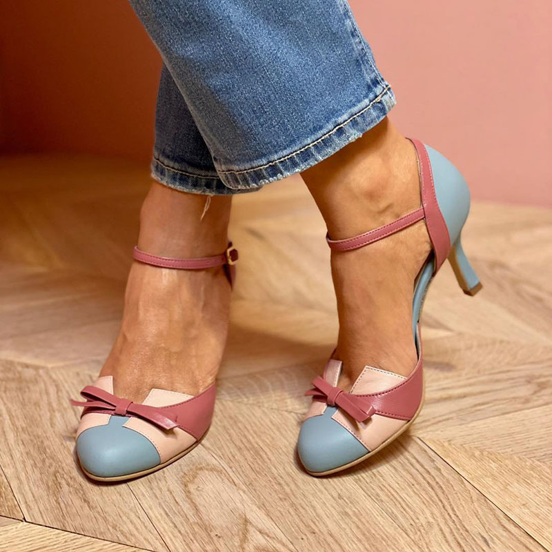 Bellarosa | Colorful sandals with knots and straps, with a round toe