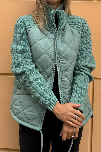 Johanna - Patchwork Knit Zip Jacket