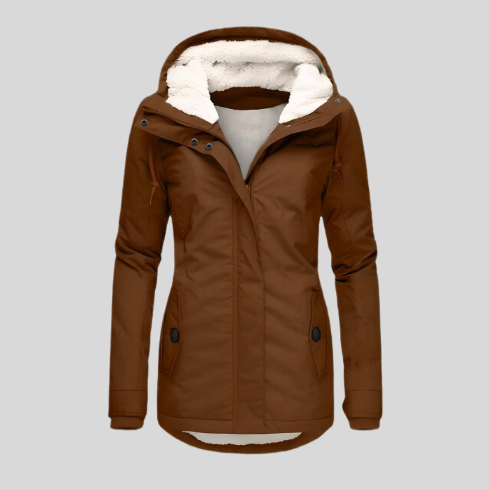 Alienor – Waterproof Long Jacket with Hood and Lining