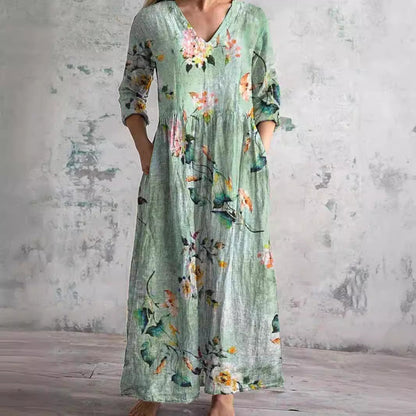 Glenda – V-Neck Floral Summer Dress