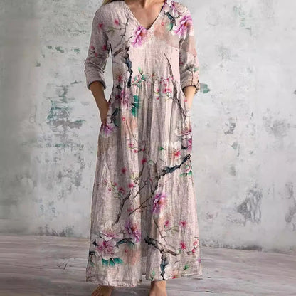 Glenda – V-Neck Floral Summer Dress