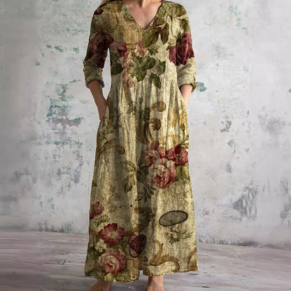 Glenda – V-Neck Floral Summer Dress