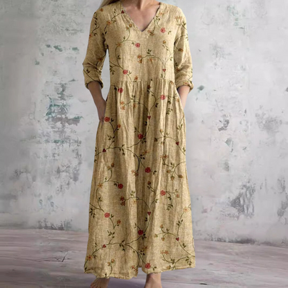 Glenda – V-Neck Floral Summer Dress