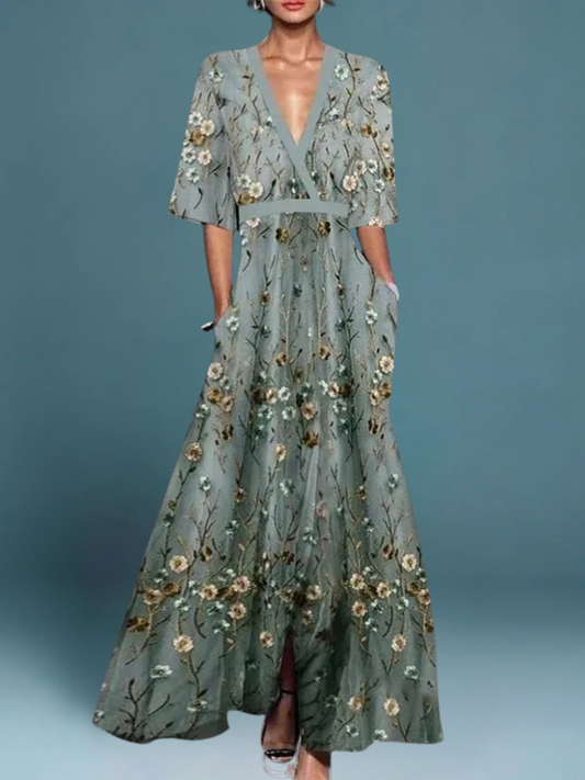 Evelyne – V-Neck Long Dress