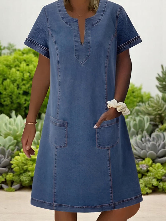 Ivy – Soft Denim Pocket Dress