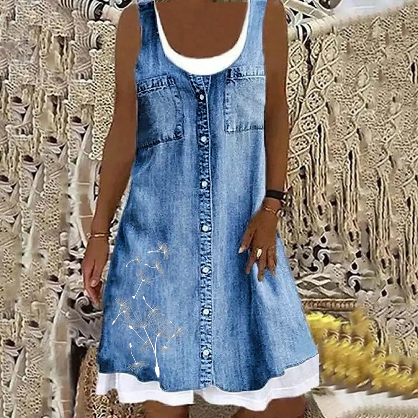 Viola - Soft and Elegant Denim Dress