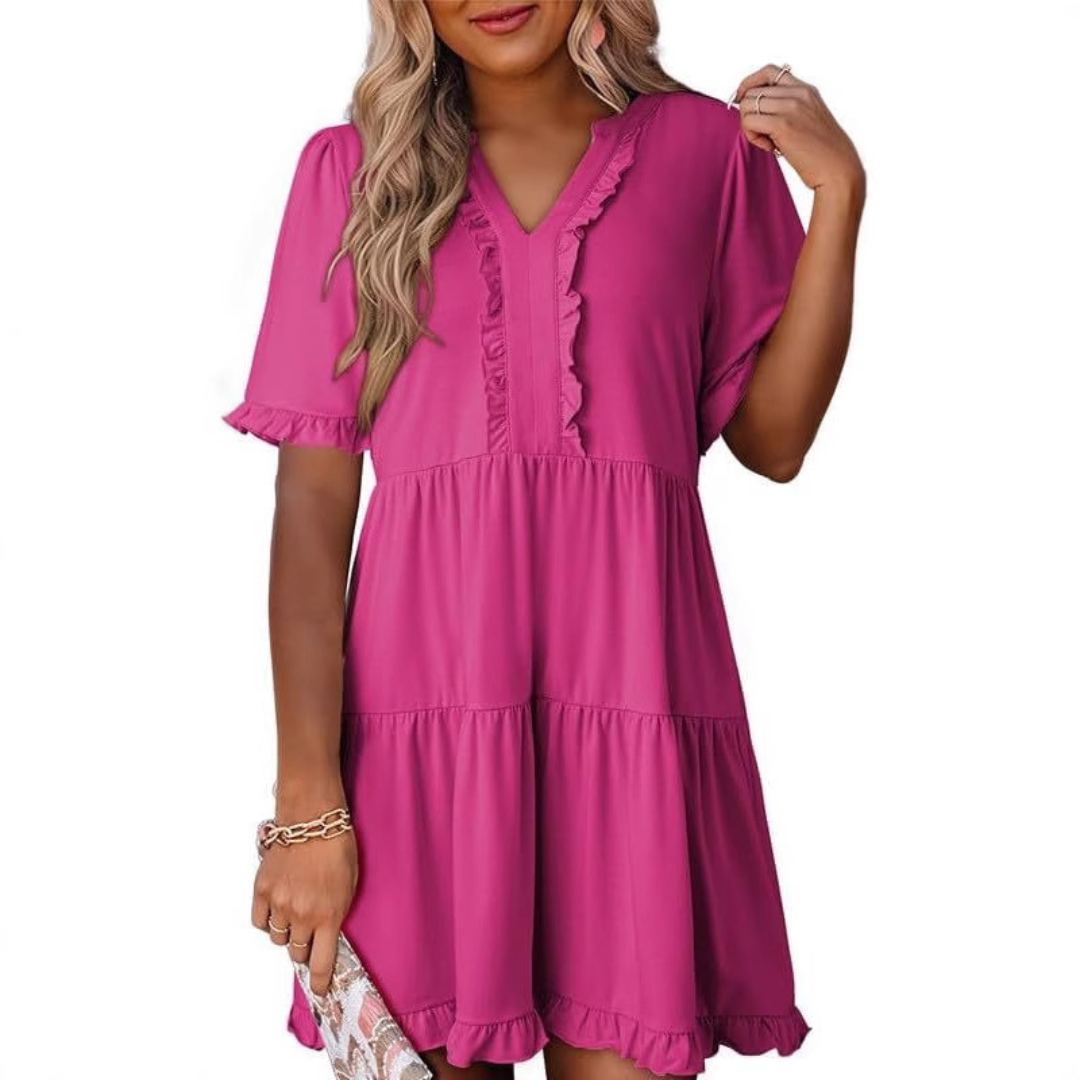 Shaila – Casual V-Neck Mini Dress