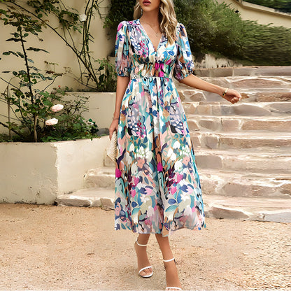 Isolde – V-Neck Midi Dress