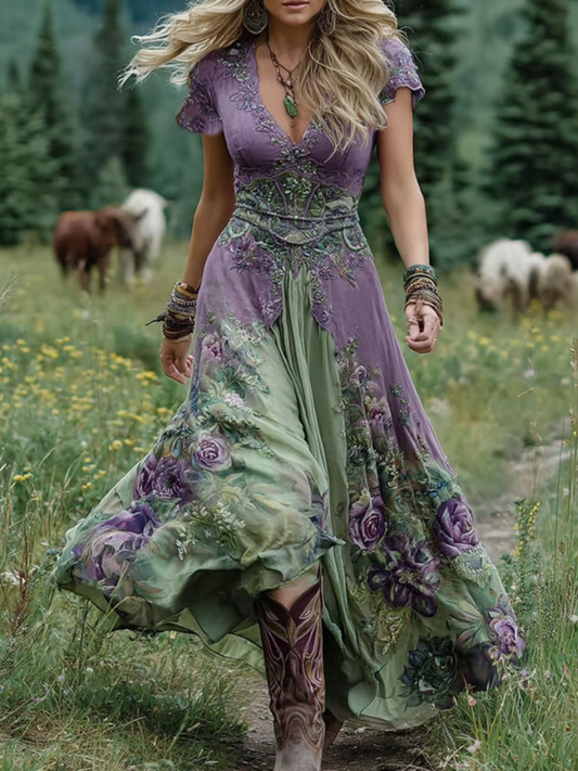 Cherryl - Floral Printed Maxi Dress