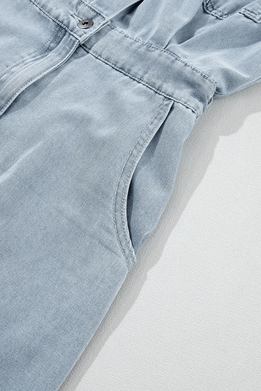 Isabelle - Denim Dress with Elegant, Short Batwing Sleeves