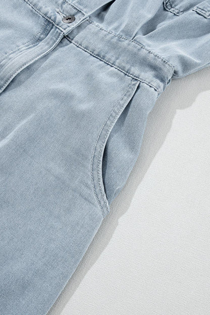 Isabelle - Denim Dress with Elegant, Short Batwing Sleeves