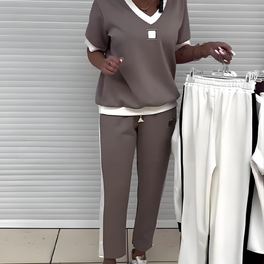 Euphrasie – Casual V-Neck Set
