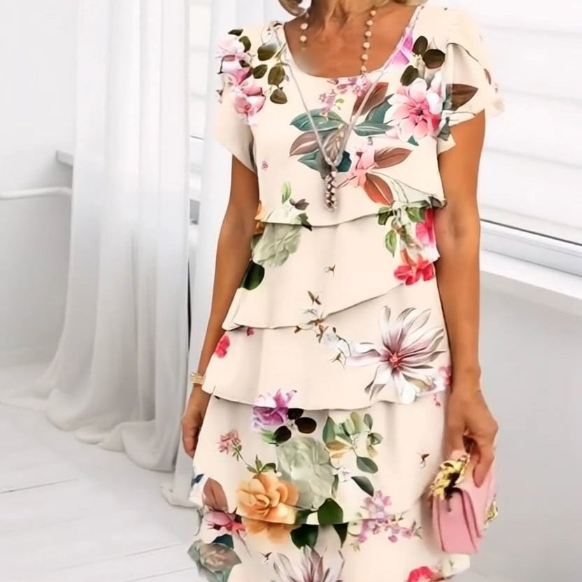 Flora – Cascade Floral Print Dress