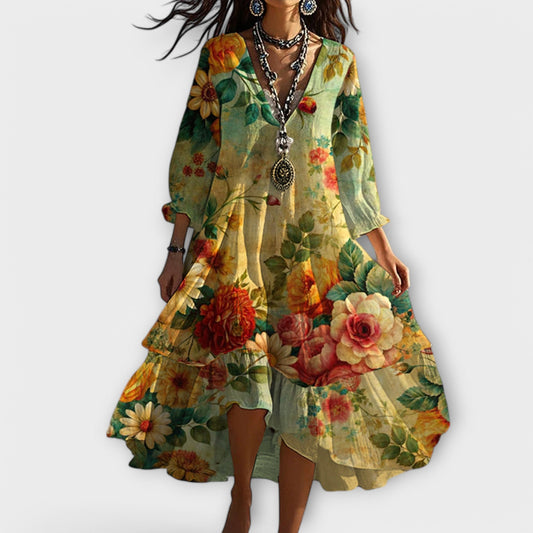 Marina - Vintage Floral Pattern Dress