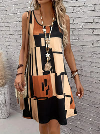 Beige Brown Geometric